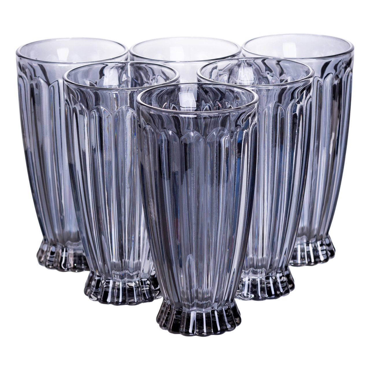 Набір глечик 1 л зі склянками 6 (шт) по 300 мл для напоїв, лимонадів, соку, води, мохіто Сірий HP-19-2080G