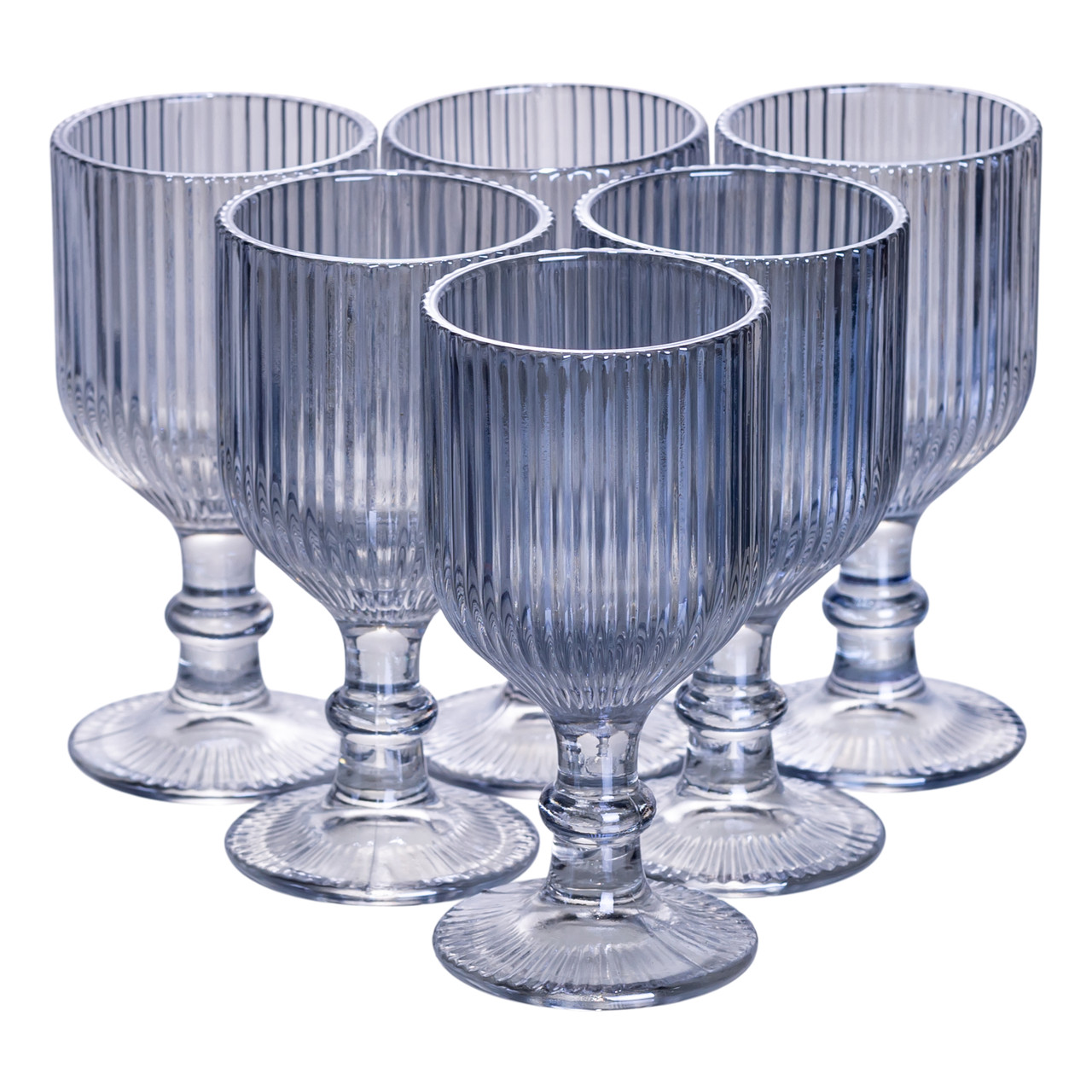 Набір чарок на ніжці 6 шт скляні чарки для горілки, лікерів 50 (мл) набір чарок подарункові Блакитний HP7111BL