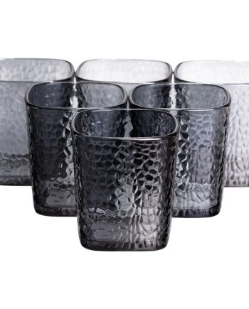 Набір скляних склянок 6 (шт) 250 (мл) для лимонадів, соку, води, коктейлів Сірий HP-19-AY-4