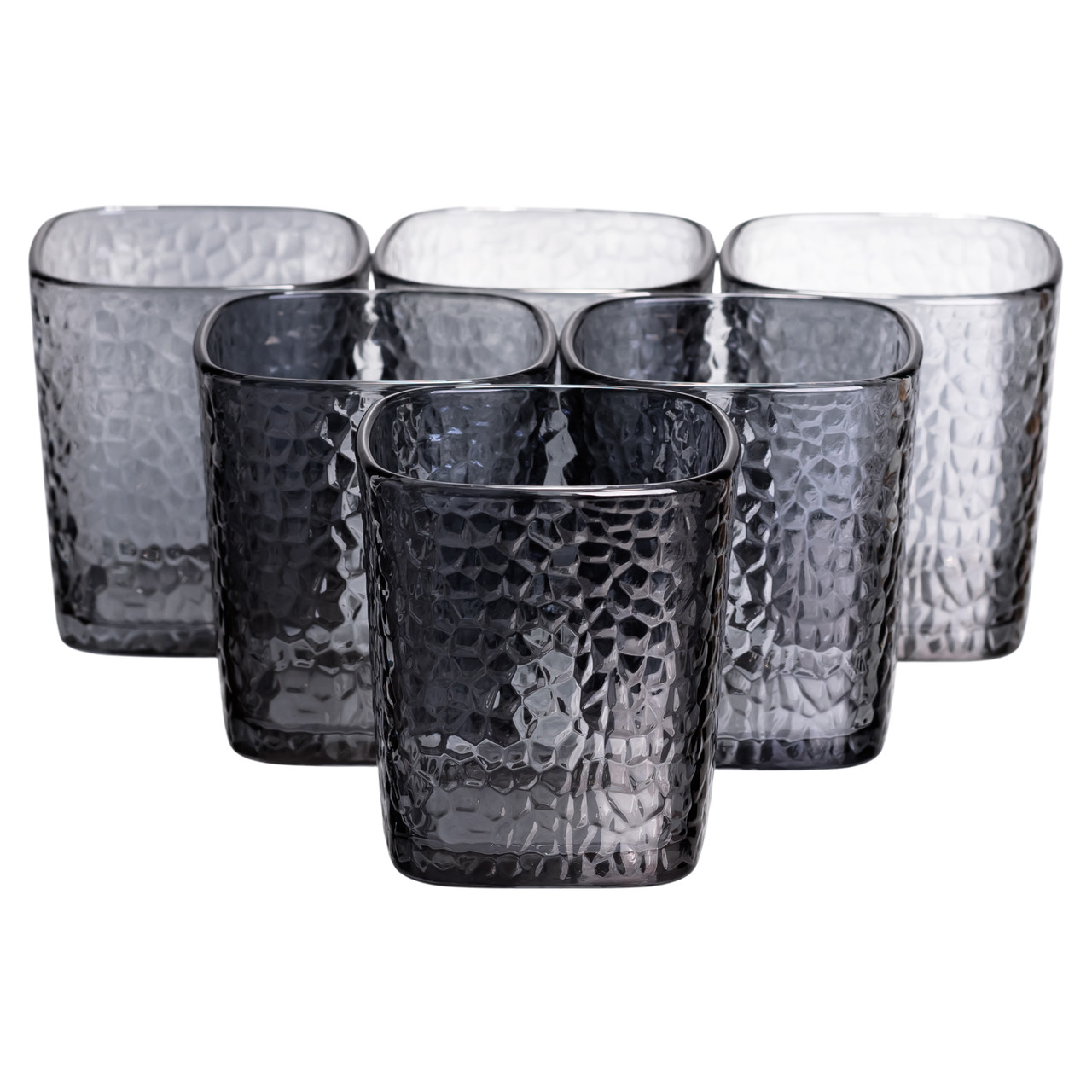 Набір скляних склянок 6 (шт) 250 (мл) для лимонадів, соку, води, коктейлів Сірий HP-19-AY-4