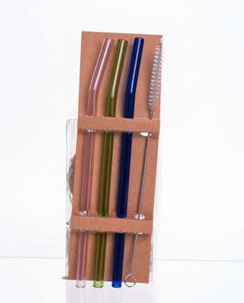Набір скляних соломинок із щіточкою, багаторазові трубочки для коктейлів напоїв (3+1) 64486-78