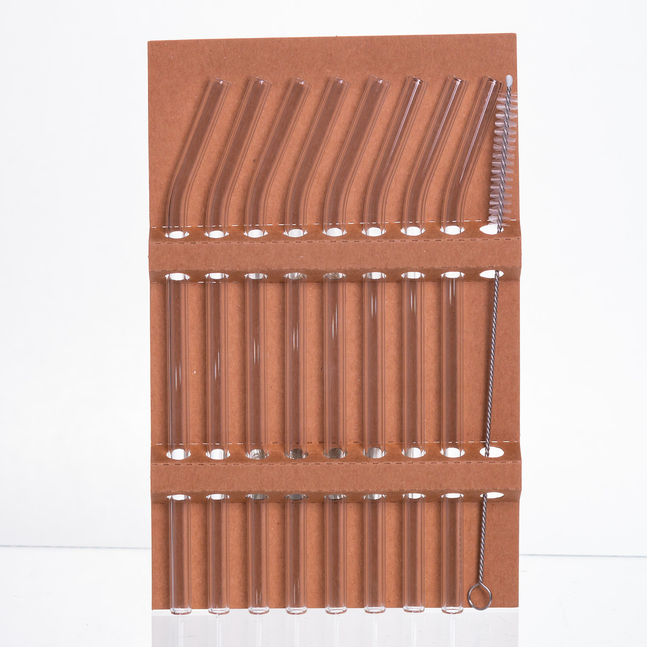 Набір скляних соломинок із щіточкою, багаторазові трубочки для коктейлів напоїв (8+1) 64486-83