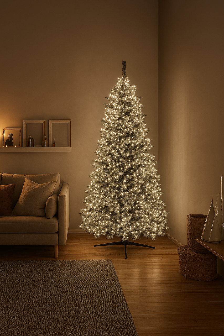 Новорічна гірлянда Хвойна лапа 100 м 3000 LED білий провід Біле сяйво D3000L100MWW