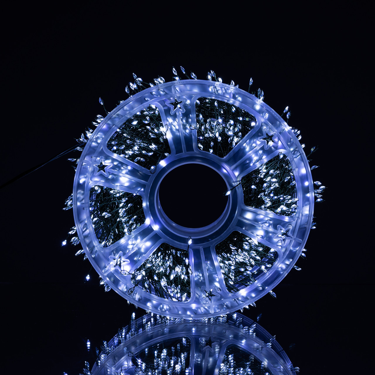 Новорічна гірлянда кімнатна роса 100 м 3000 LED Хвойна лапа зелений провід Біле сяйво D3000L100MGW