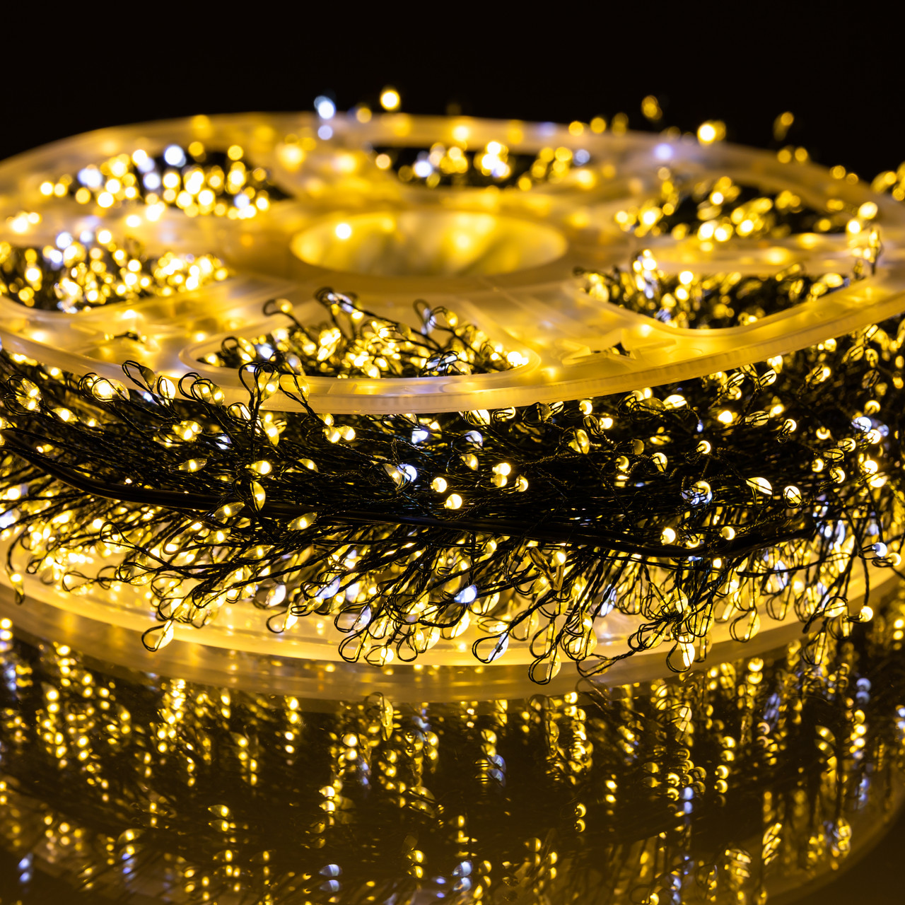 Новорічна гірлянда кімнатна роса 100 м 3000 LED Хвойна лапа зелений провід Жовте сяйво D3000L100MGY