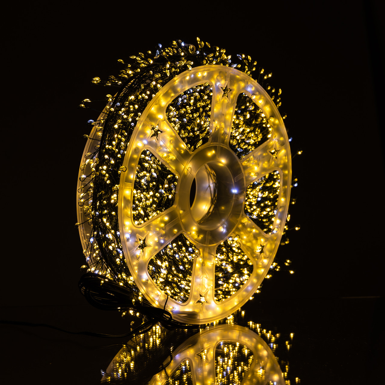 Новорічна гірлянда кімнатна роса 100 м 3000 LED Хвойна лапа зелений провід Жовте сяйво D3000L100MGY