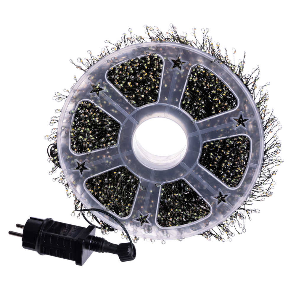 Новорічна гірлянда кімнатна роса Хвойна лапа 50 м 1500 LED зелений провід Мультиколір D1500L50MGML