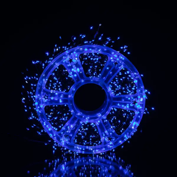 Новорічна гірлянда кімнатна роса Хвойна лапа 50 м  1500 LED зелений провід Синє сяйво D1500L50MGBL