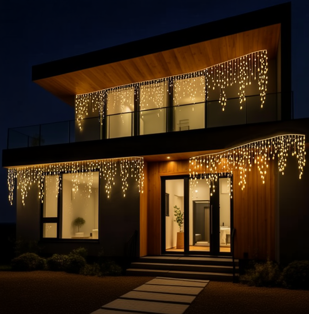 Вулична гірлянда Бахрома 36 м 600 LED білий провід Жовте сяйво36MWY