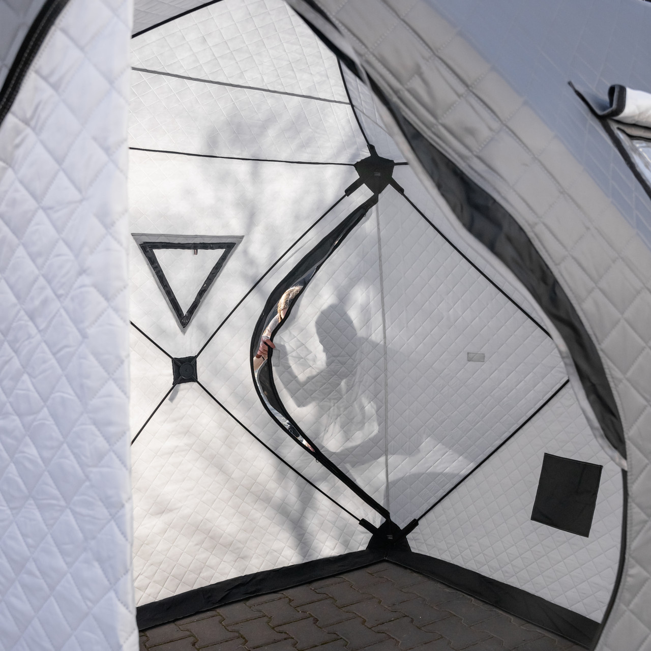 Намет зимовий утеплений "куб" (3-місний 210х210х210), Зимовий намет для рибалки туризму кемпінгу та подорожей Сірий LU-BD18G