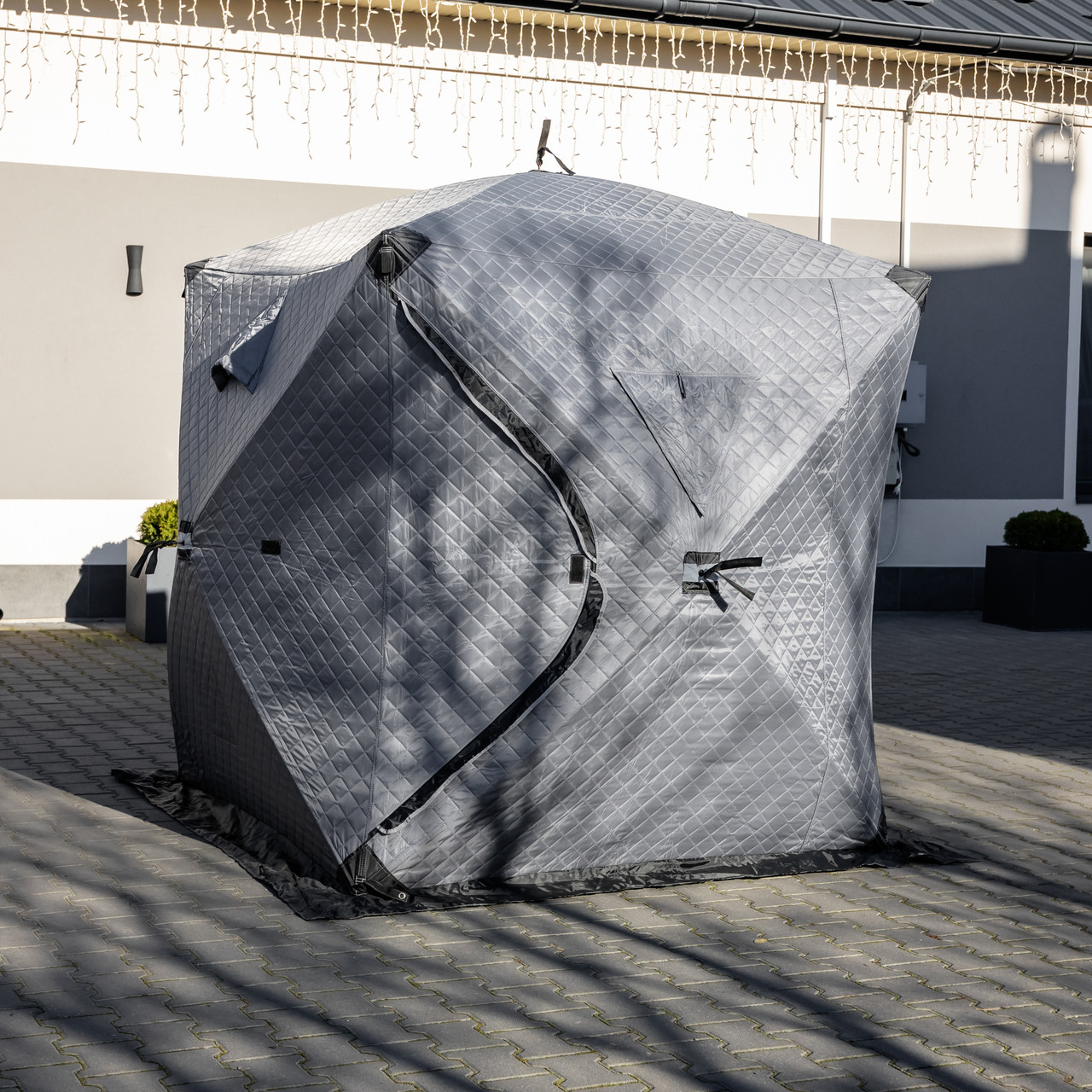 Намет зимовий утеплений "куб" (3-місний 210х210х210), Зимовий намет для рибалки туризму кемпінгу та подорожей Сірий LU-BD18G