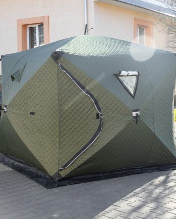 Намет зимовий утеплений "куб" 4-місний LUGI (210х210х210), Зимовий намет для рибалки туризму кемпінгу та подорожей Хакі LU-BD21