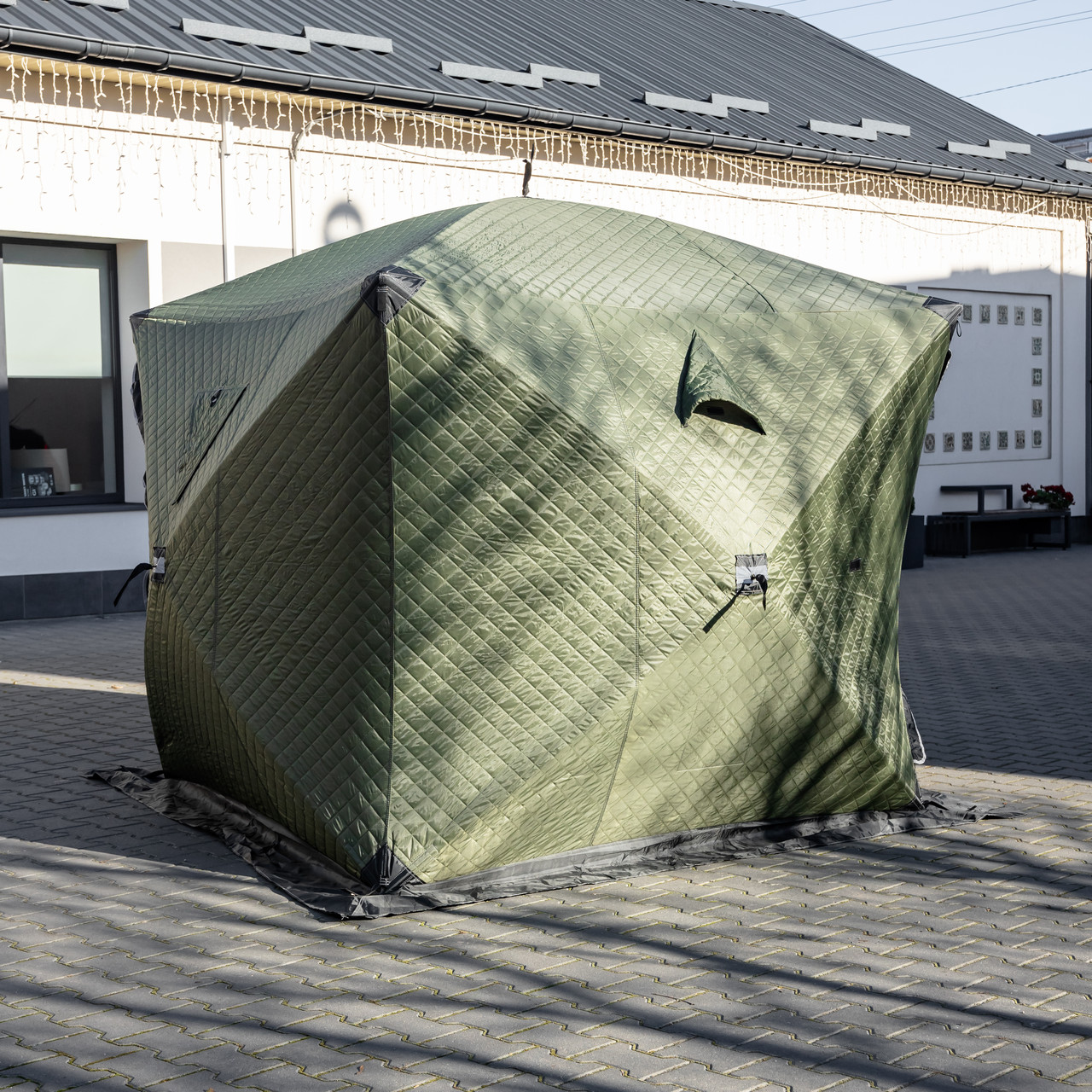 Намет зимовий утеплений "куб" 4-місний LUGI (210х210х210), Зимовий намет для рибалки туризму кемпінгу та подорожей Хакі LU-BD21