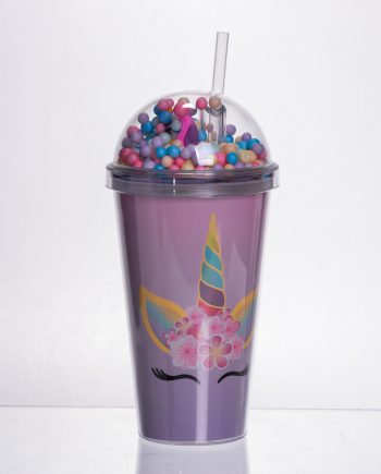 пластикова склянка з трубочкою та кришкою 400 (мл) багаторазова пластикова склянка Фіолетовий HP-18-2V