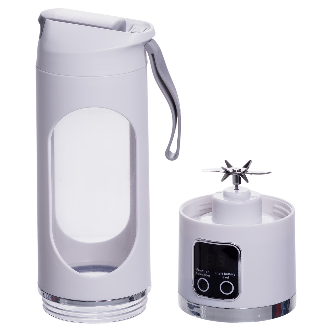 Портативний блендер для смузі на акумуляторі 450 мл 25 Вт USB Білий HP-11-10W