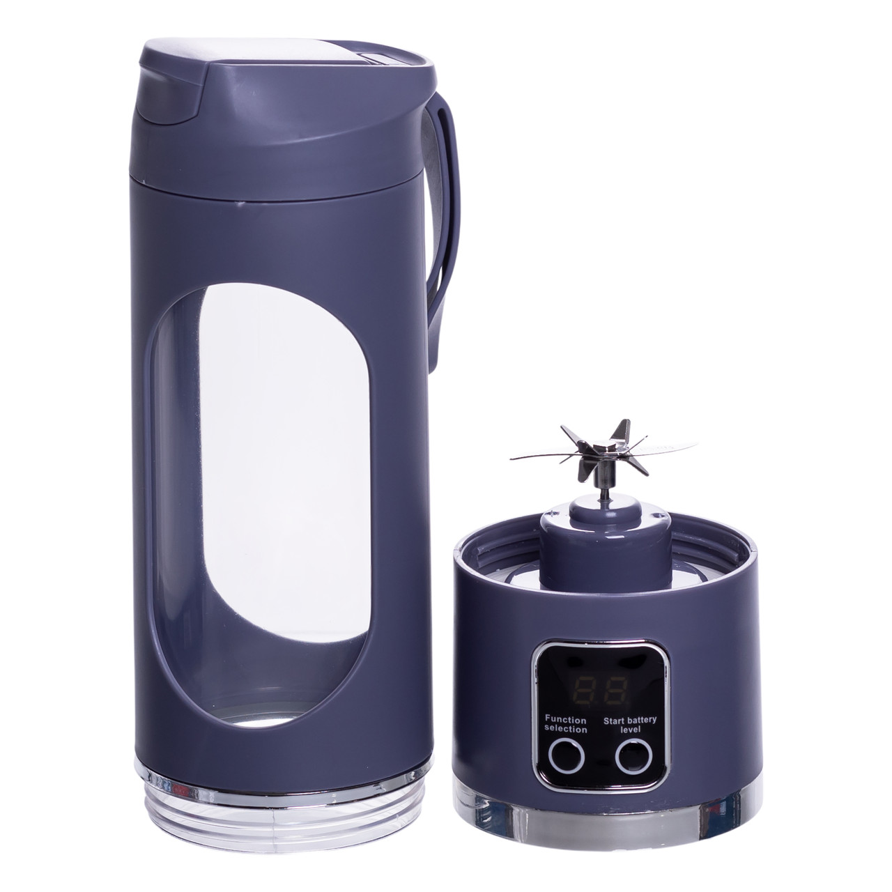 Портативний блендер для смузі на акумуляторі 450 мл блендер пляшка 25 Вт USB Сірий HP-11-10G