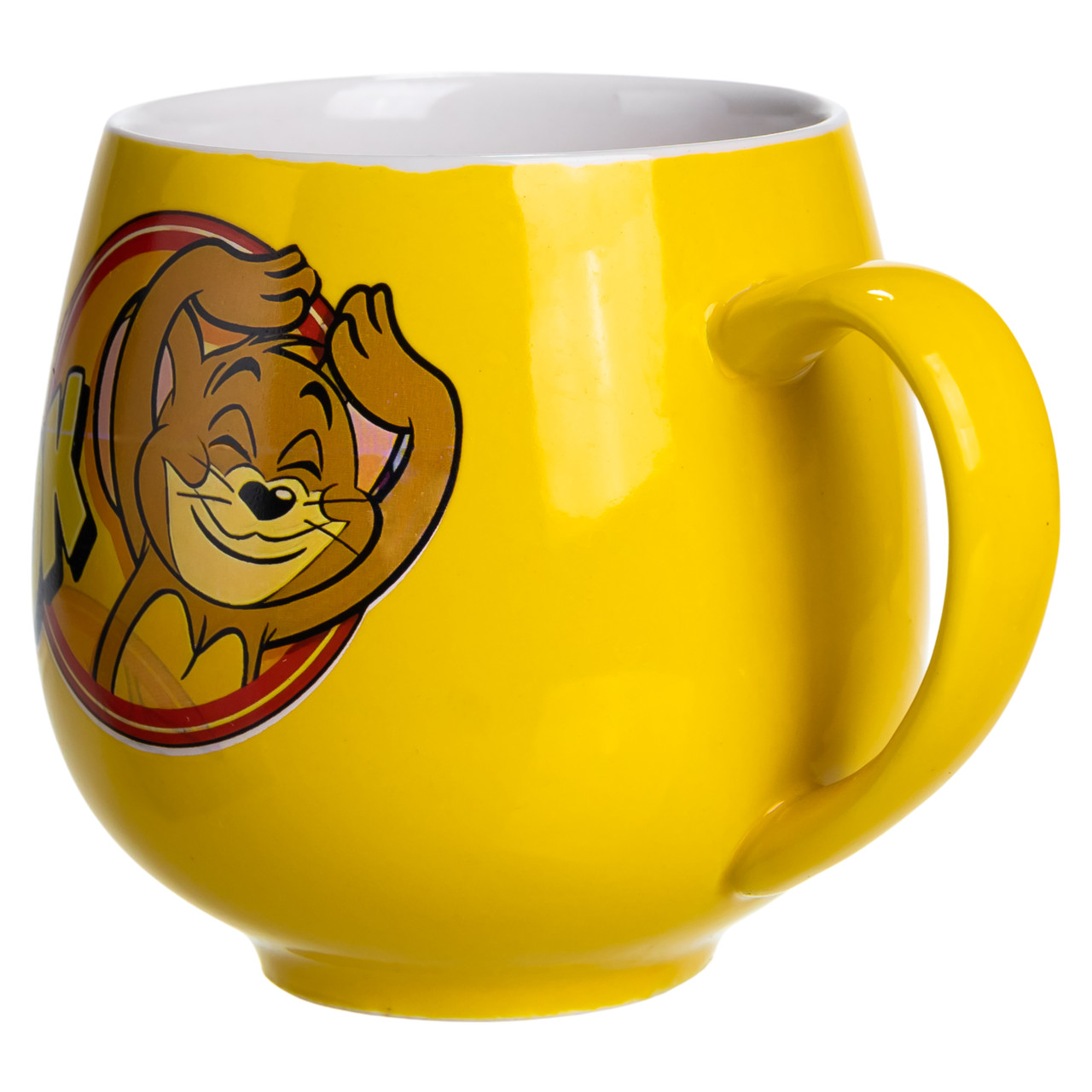 Святкова порцелянова чашка "Веселі Герої" 400 мл, Кружка дитяча із порцеляни на подарунок Жовта FM-13OK