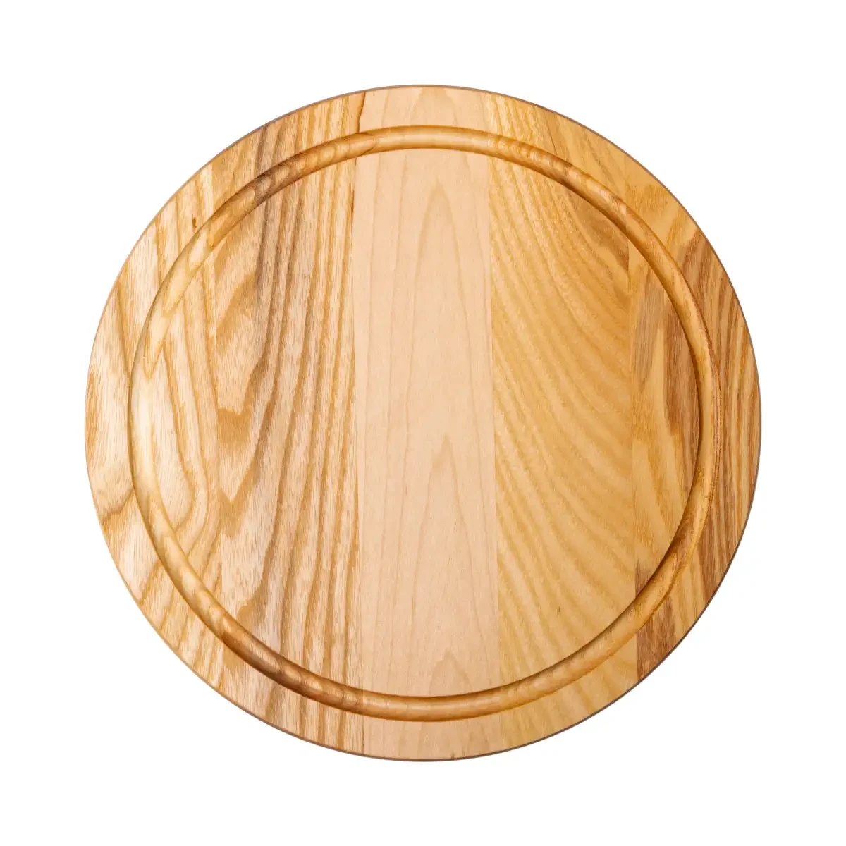 Обробна дерев'яна дошка кругла 25 см для подачі нарізки ясен C10W250