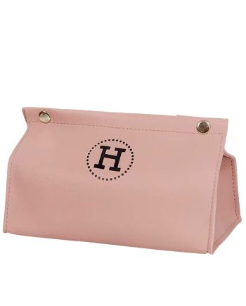 Серветниця з еко шкіри 20×7.5×11.5 см для серветок на кнопках Рожевий HP-3-213P