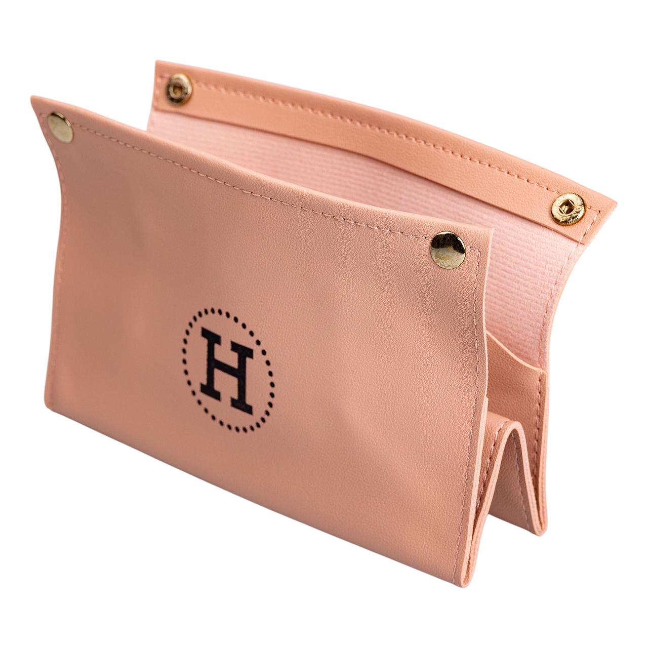 Серветниця з еко шкіри 20×7.5×11.5 см для серветок на кнопках Рожевий HP-3-213P