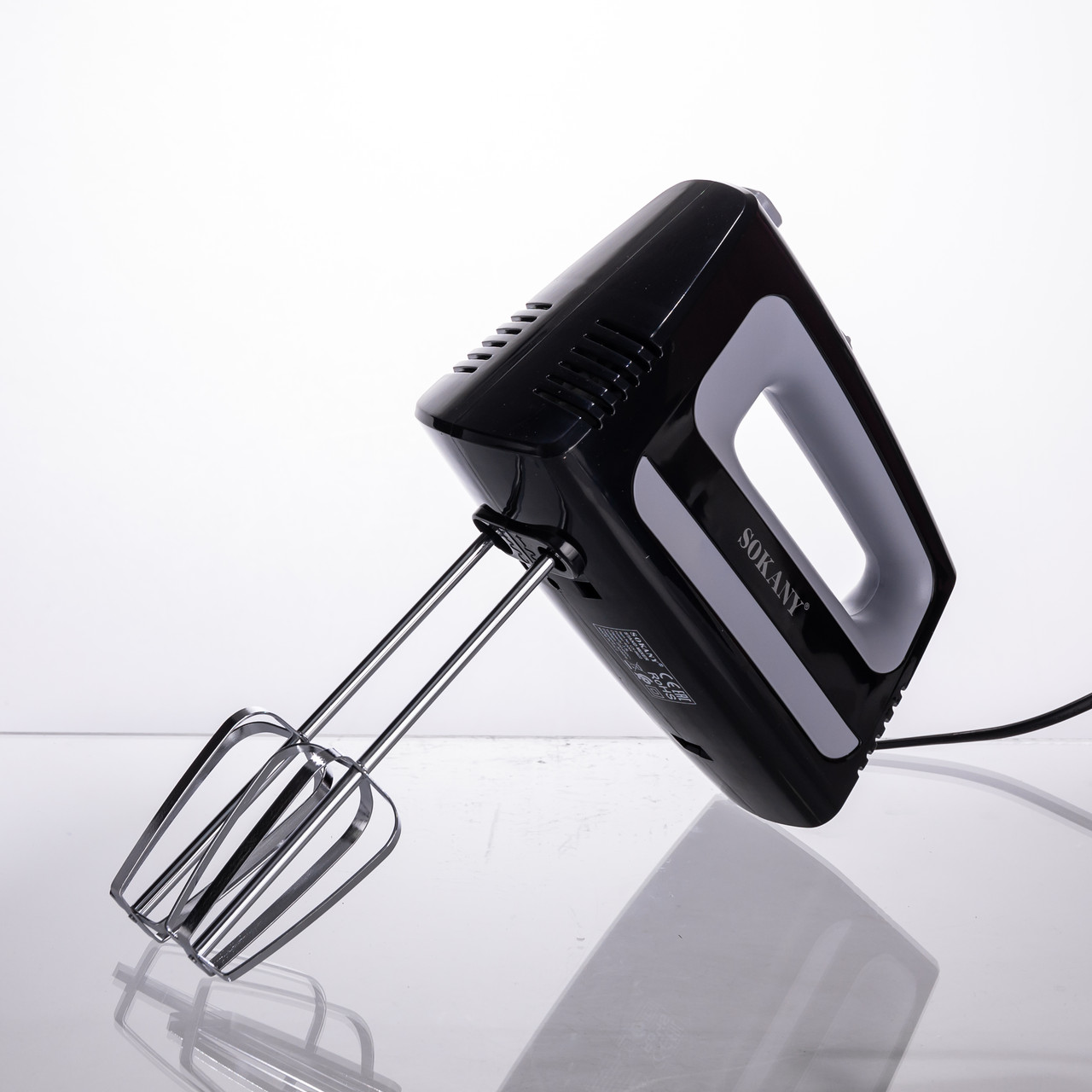 Стаціонарний міксер Sokany CX-6622 з чашею 3,5 л, 400 Вт, 5 швидкостей, 2 насадки Чорний