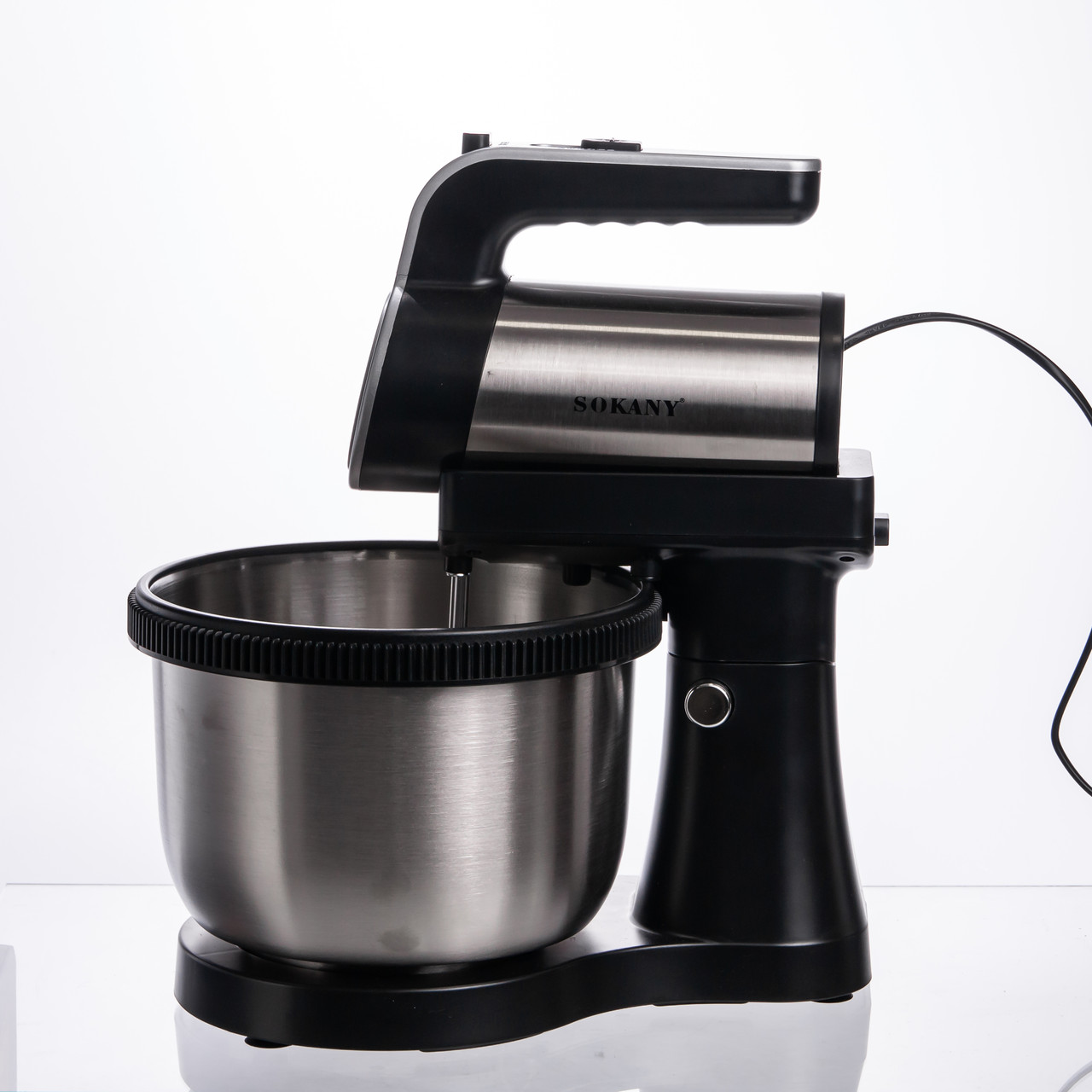 Стаціонарний міксер Sokany з чашею 4 л, 1000 Вт, 5 швидкостей, 2 насадки, віночки та гаки SK-6662