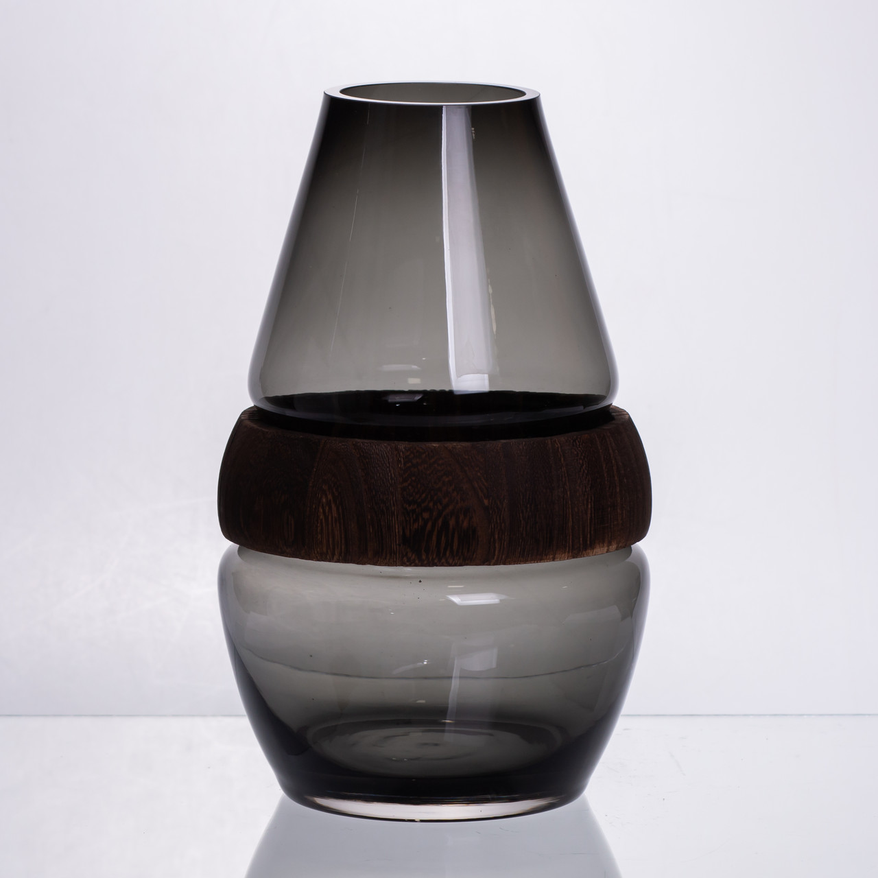 Скляна ваза з деревом кругла прозора HP-32-6