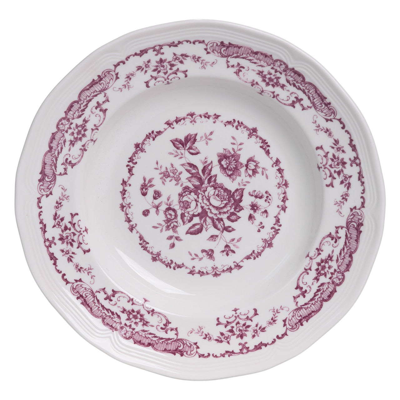 Столовий набір посуду тарілок 16 (шт) на 4 персони Bissi порцеляновий, обідній столовий сервіз тарілок Рожевий YY78-2A