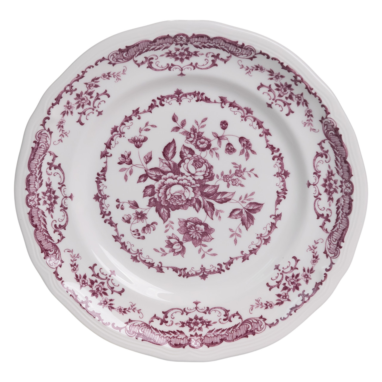 Столовий набір посуду тарілок 16 (шт) на 4 персони Bissi порцеляновий, обідній столовий сервіз тарілок Рожевий YY78-2A