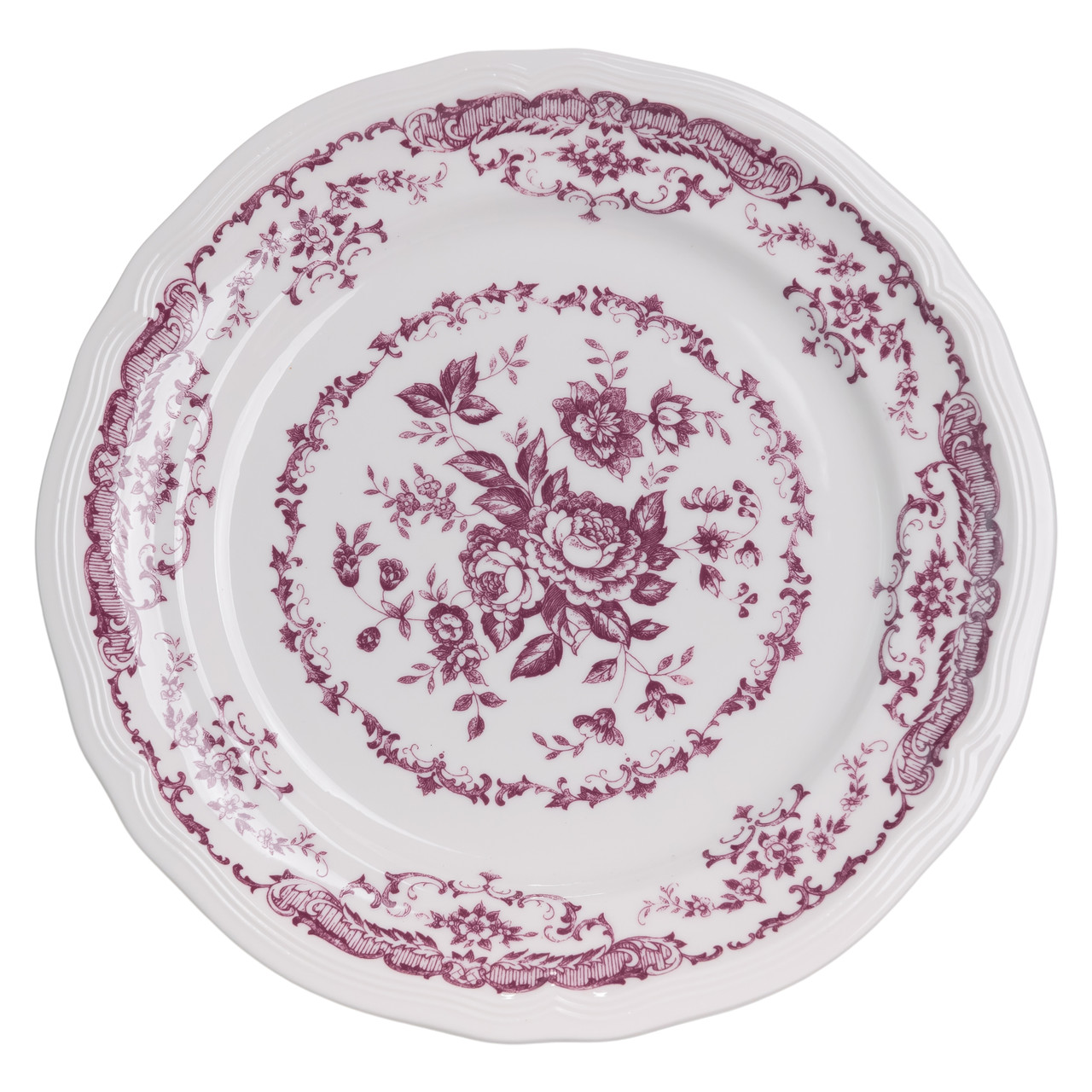 Столовий набір посуду тарілок 16 (шт) на 4 персони Bissi порцеляновий, обідній столовий сервіз тарілок Рожевий YY78-2A