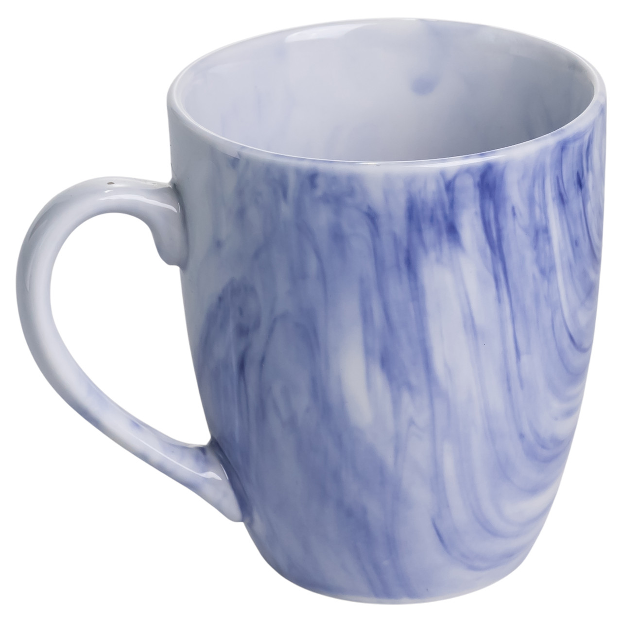 Столовий набір посуду тарілок і чашок 16 предметів на 4 особи Marble Clara порцеляновий Синій MD-16-3B