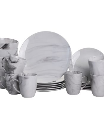 Столовий набір посуду тарілок і чашок 24 предметів на 6 персон Marmor порцеляновий MD-24-2G