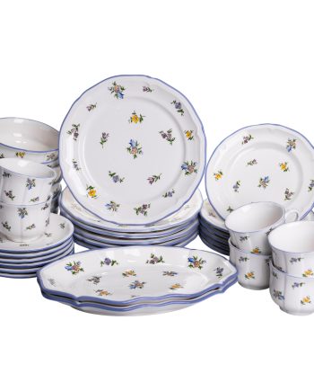 Столовий набір посуду тарілок і чашок 32 предмети на 6 персон Retro Floral порцеляновий, обідній столовий сервіз тарілок YY78-9A