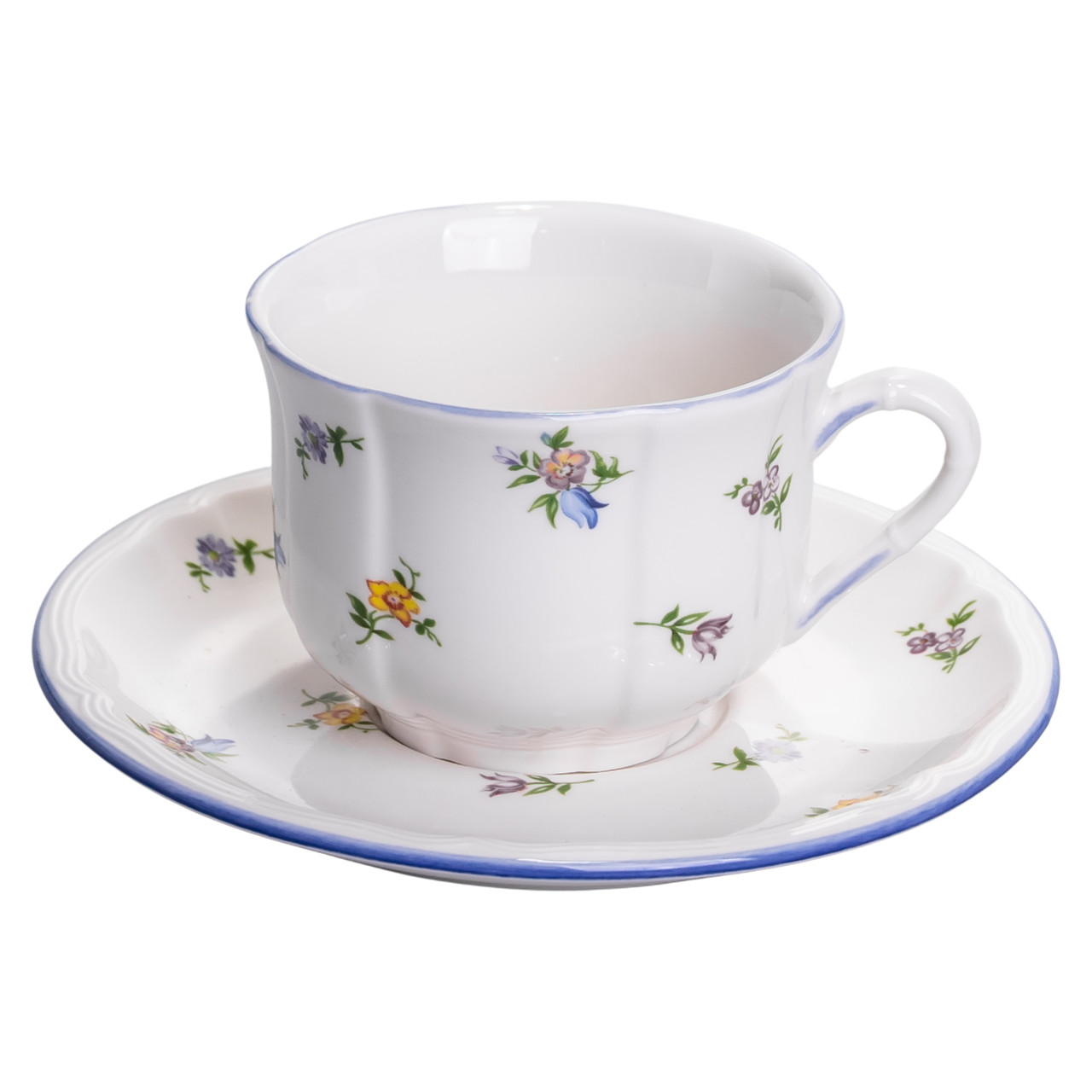 Столовий набір посуду тарілок і чашок 32 предмети на 6 персон Retro Floral порцеляновий, обідній столовий сервіз тарілок YY78-9A