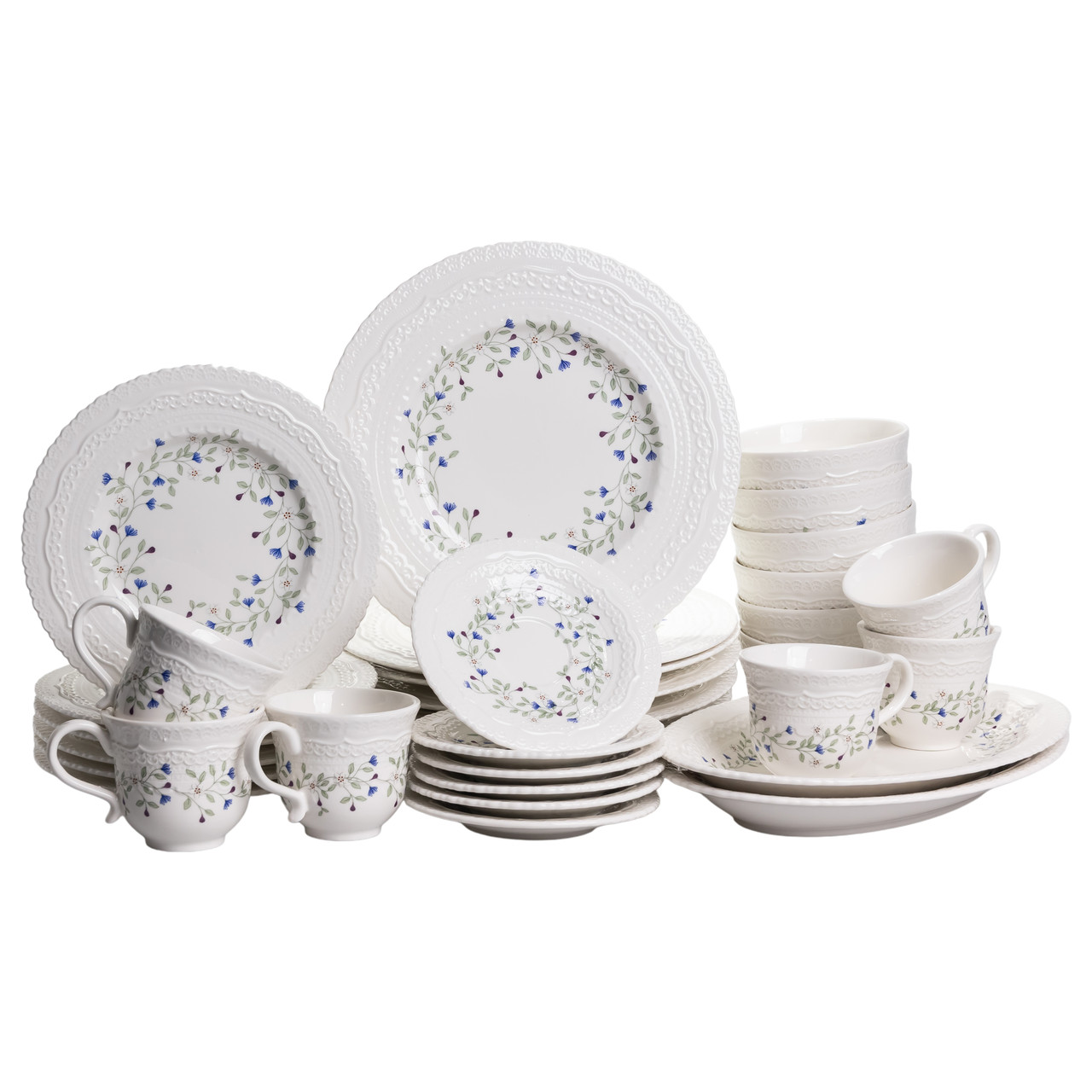 Столовий набір посуду тарілок і чашок 32 предмети на 6 персон Sophie порцеляновий, обідній столовий сервіз тарілок YY78-5A