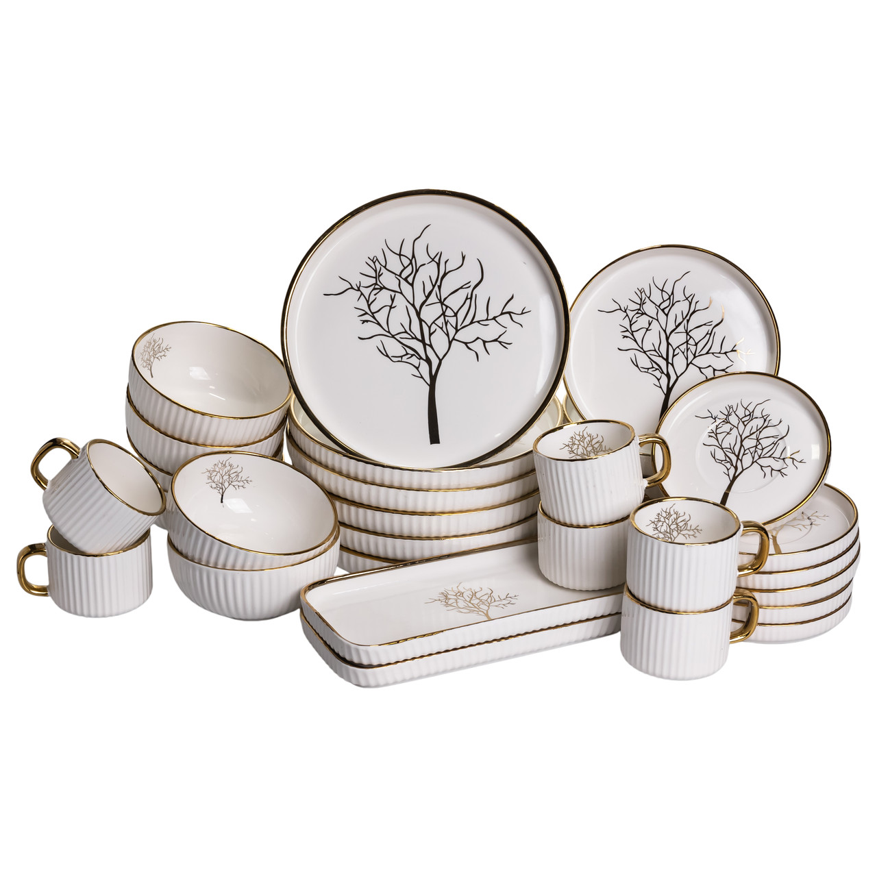 Столовий набір посуду 32 предмети на 6 персон Valentina порцеляновий DS-32-O