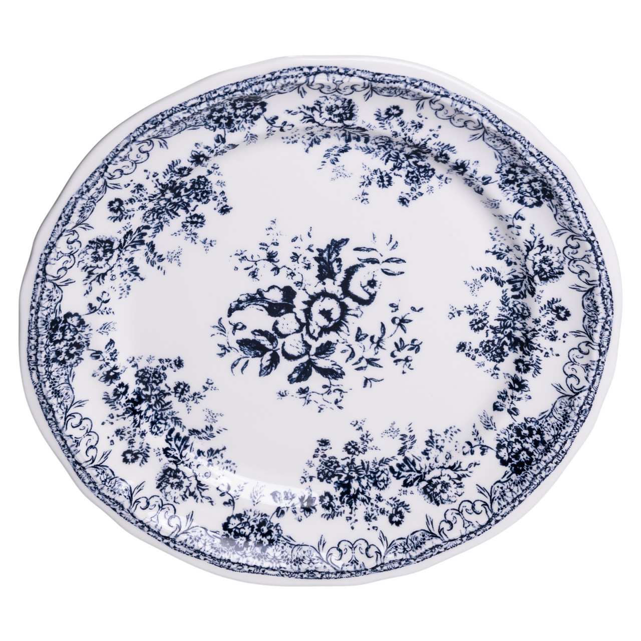 Столовий набір посуду тарілок і чашок 32 предмети на 6 персон Vintage Elegant порцеляновий, обідній столовий сервіз тарілок Синій YY78-6A