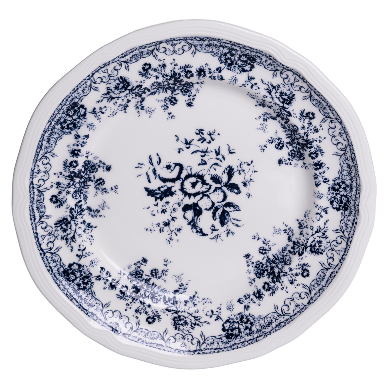 Столовий набір посуду тарілок і чашок 32 предмети на 6 персон Vintage Elegant порцеляновий, обідній столовий сервіз тарілок Синій YY78-6A