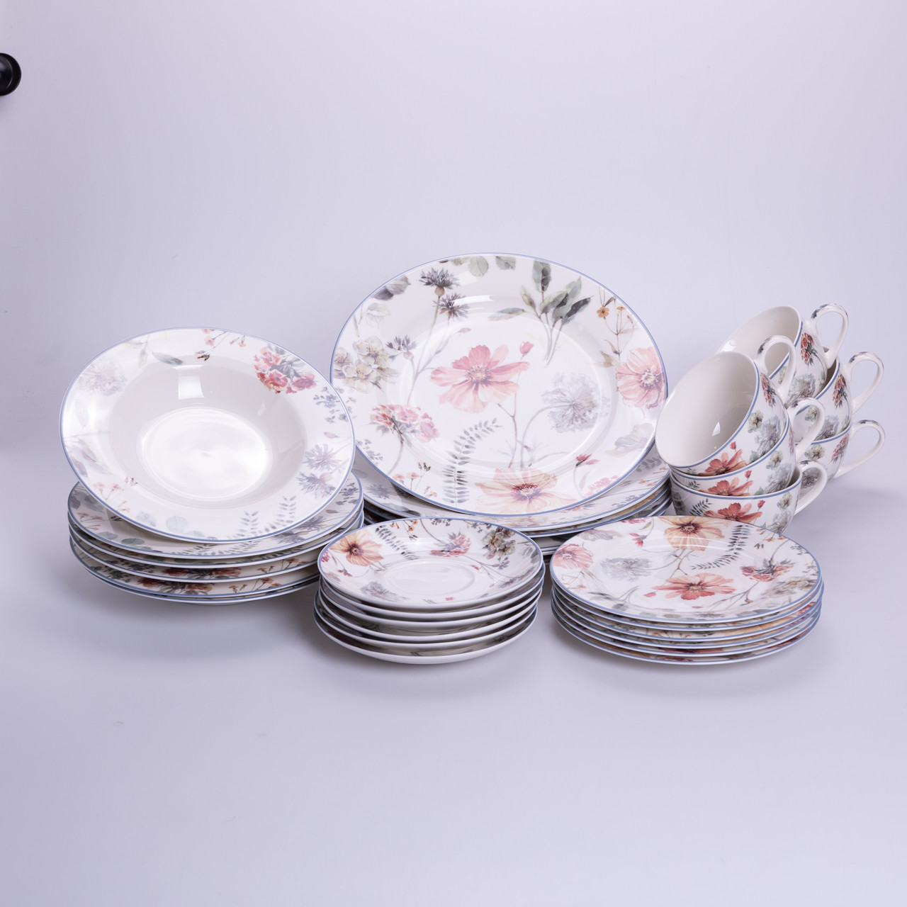 Столовий сервіз з порцеляни Fleur на 6 осіб 30 предметів HP-HK-5