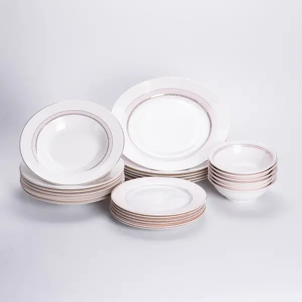 Столовий сервіз з порцеляни Lora на 6 осіб 24 предмети HP-HK-4