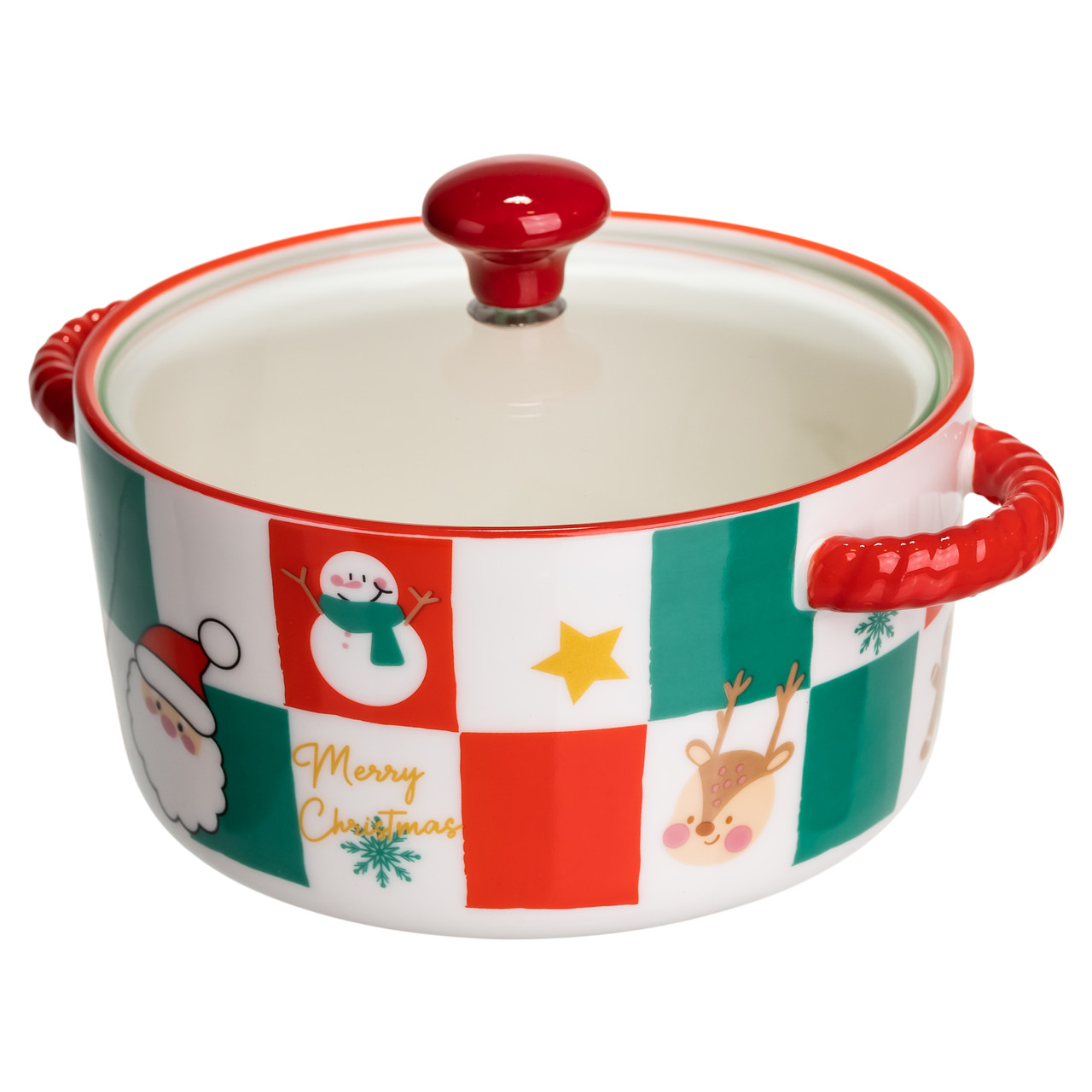 Супниця порцелянова Christmas новорічна  800 (мл) з кришкою Yiwu FM-CS-9C