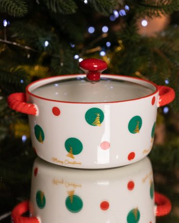 Супниця порцелянова Christmas Tree новорічна  800 (мл) з кришкою Yiwu FM-CS-9D