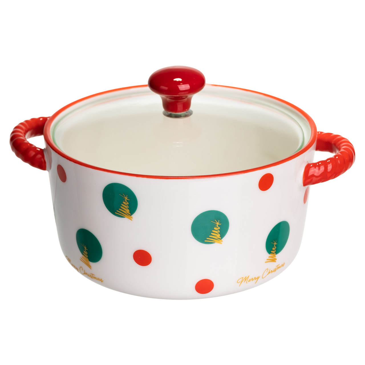 Супниця порцелянова Christmas Tree новорічна 800 (мл) з кришкою Yiwu FM-CS-9D