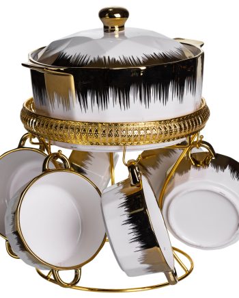 Суповий сервіз на 6 персон супниця 2 (л) на підставці з бульйонницями 300 (мл) тарілки для супу ML-T35