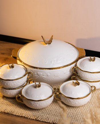 Суповий сервіз на 6 осіб супниця 3 (л) з бульйонницями 300 (мл) тарілки для супу SPW-16