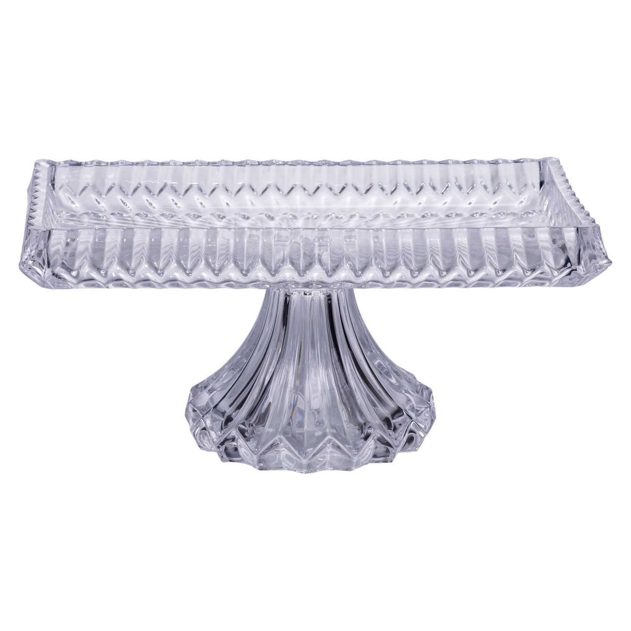 Тортівниця прямокутна на ніжці 28.5×15×13 (см) скляна підставка для торта, капкейків, тістечок HP-19-146L