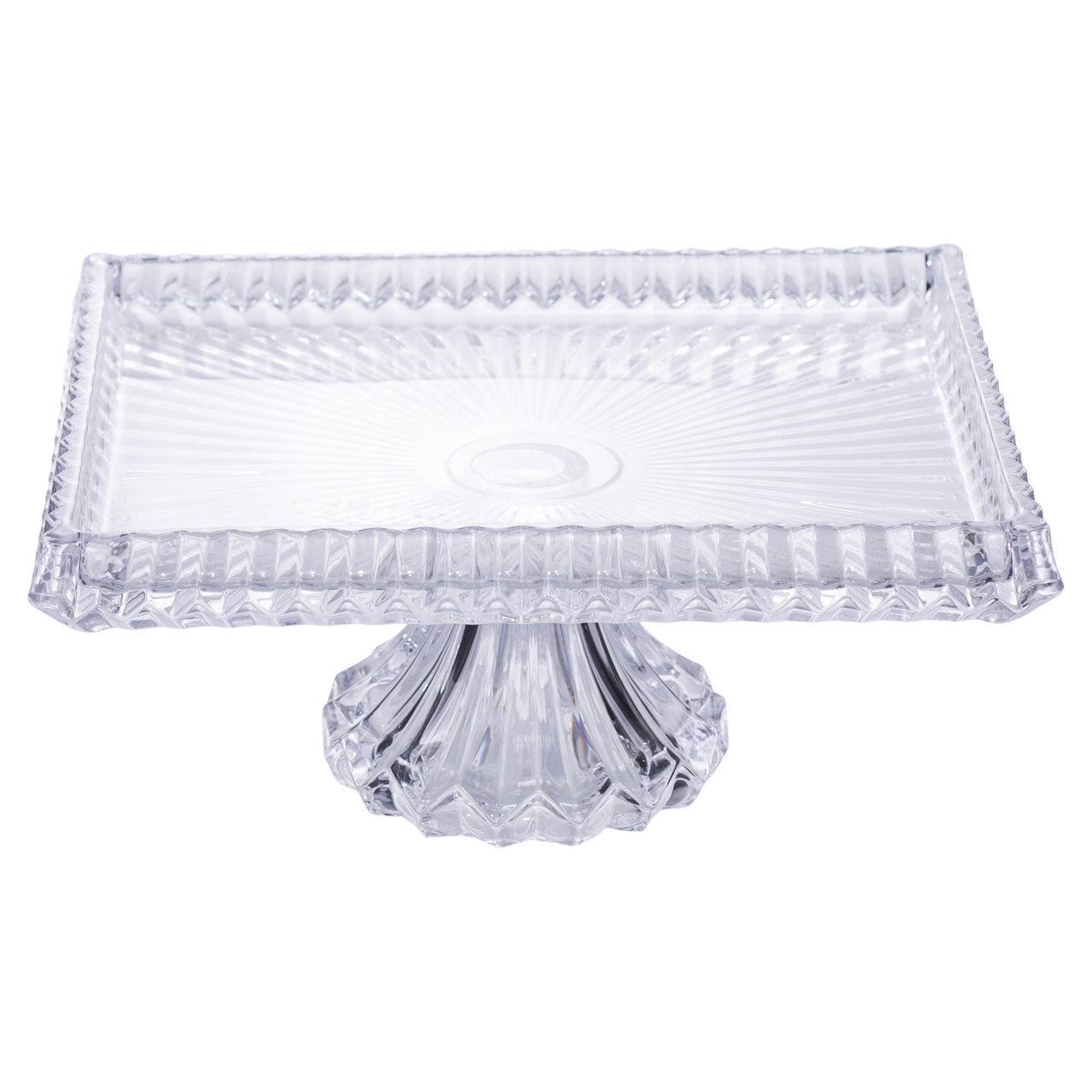 Тортівниця прямокутна на ніжці 30×25×13 (см) скляна HP-19-147