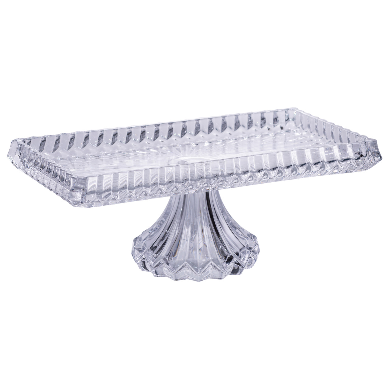 Тортівниця прямокутна на ніжці 33×17×13.5 (см) скляна HP-19-146C