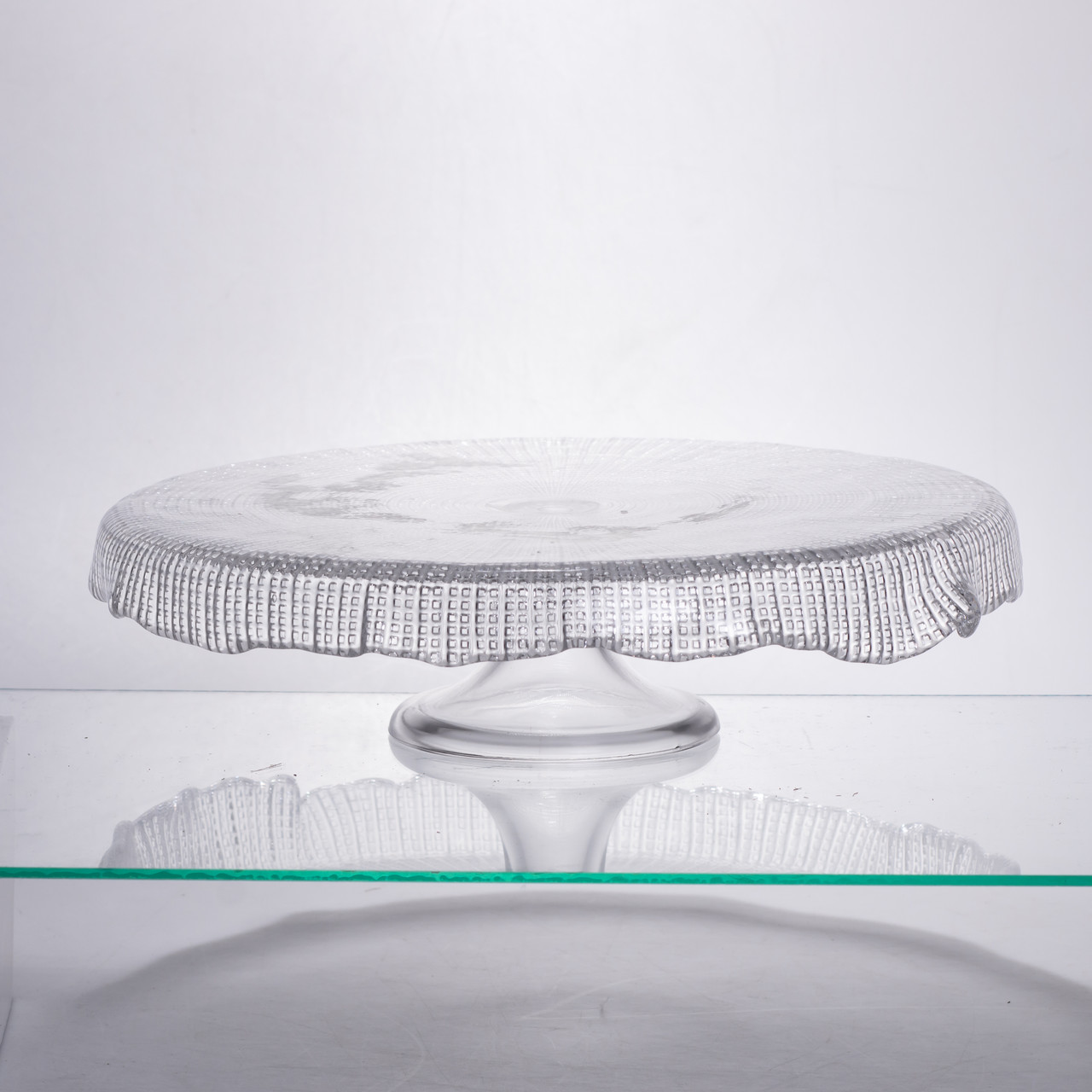 Тортівниця трансформер скляна на ножці, менажниця трансформер прозора скляна 64486-53