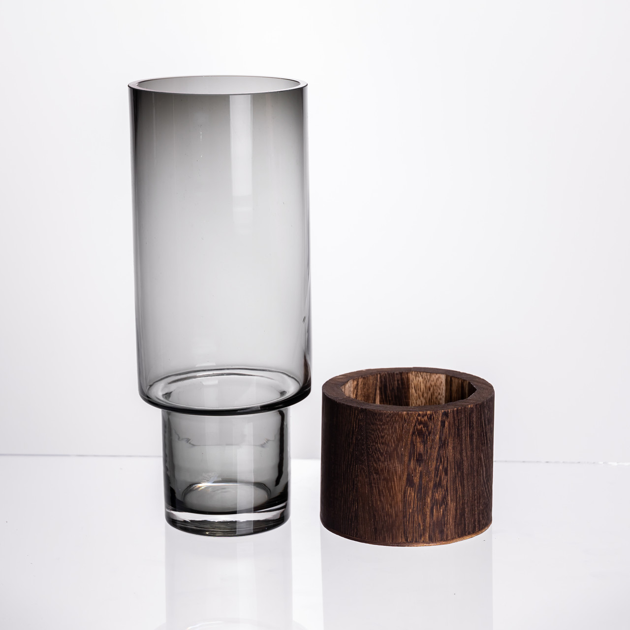 Ваза для квітів кругла скляна 25.5 (см) декоративна HP-19-162-2